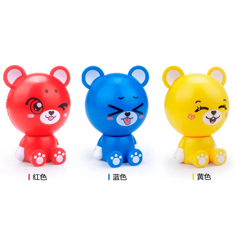 Мини-пластиковый медведь Детская модель карманная игрушка трансформация для