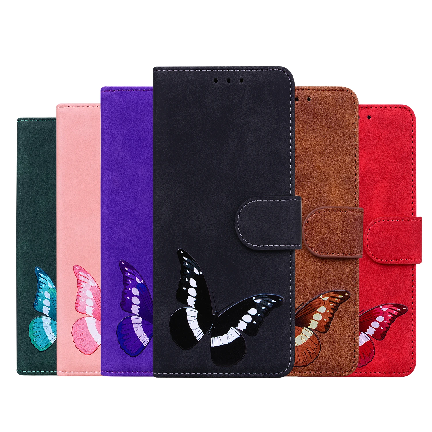

Fashion Butterfly Embossing Wallet Phone Case for Moto G Stylus One Fusion Plus E6i E6 G7 Play G Power Shell Flip Leather Cover