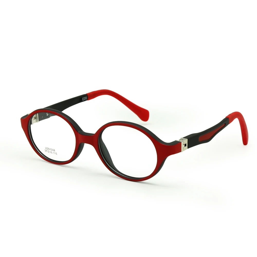 black red Очки для маленьких детей, оправа TR90, размер 37 мм, безопасный сгибаемый гибкий Оптический очки для детей, прозрачные линзы, пружинная петля - Цвет оправы: black red