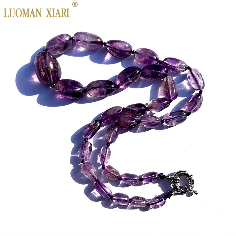 Original Hand-made 100% Natural Amethysts Necklace Tower Design Purple Crystal For Women Girls Gift length 50cm | Украшения и