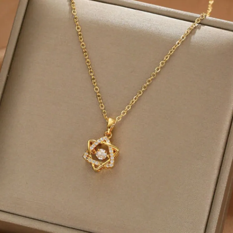 

Ожерелье с классической шестигранной звездой Давида, кубический цирконий, Подарок на годовщину, еврейский декор, лампа Ханука, лампа веры и...