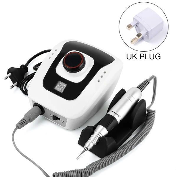UK Plug 30 Вт 35000 об/мин Электрическая дрель для ногтей, маникюрный аппарат, набор для педикюра, оборудование для маникюра, инструменты для маникюра - Цвет: UK Plug