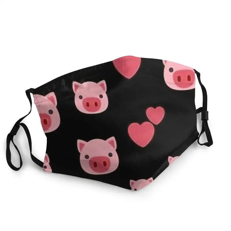 

Pig Heart Pattern Reusable Unisex Adult Face Mask Piggy Anti Haze Dust Protection Cover Respirator Mouth Muffle