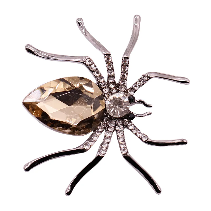 Большой бренд высокое качество стекло кристалл паук брошь булавки в красный