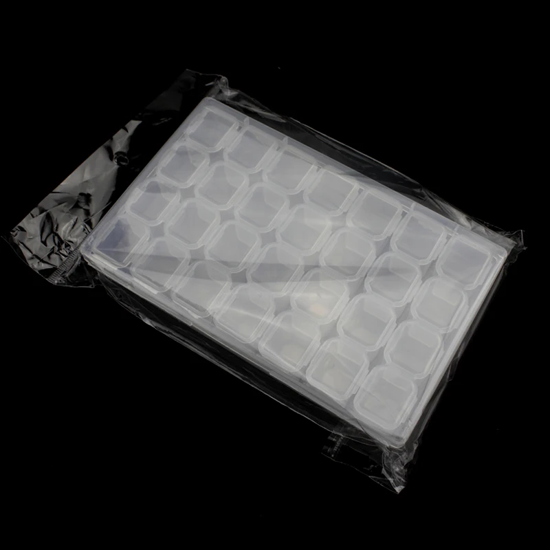 Съемная 28 прозрачные сетки для дизайна ногтей пустая коробка хранения ювелирных