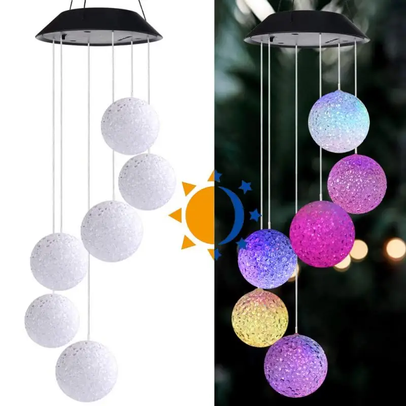 

Solar Powered LED Wind Chime, Portable Color Changing Spiral Spinner Windchime Windbell Light for Garden Patio, Deck, Yard