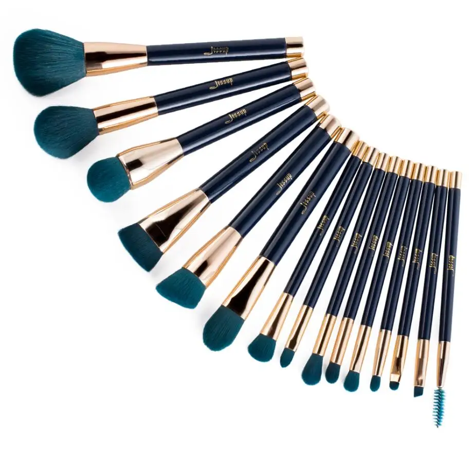T113 ( 15PCS ) Jessup 15 шт. набор кистей для макияжа дропшиппинг синий/фиолетовый пинцель пудра для макияжа Тени для век подводка для глаз Косметика для контуринга кисть - Handle Color: T113 ( 15PCS )