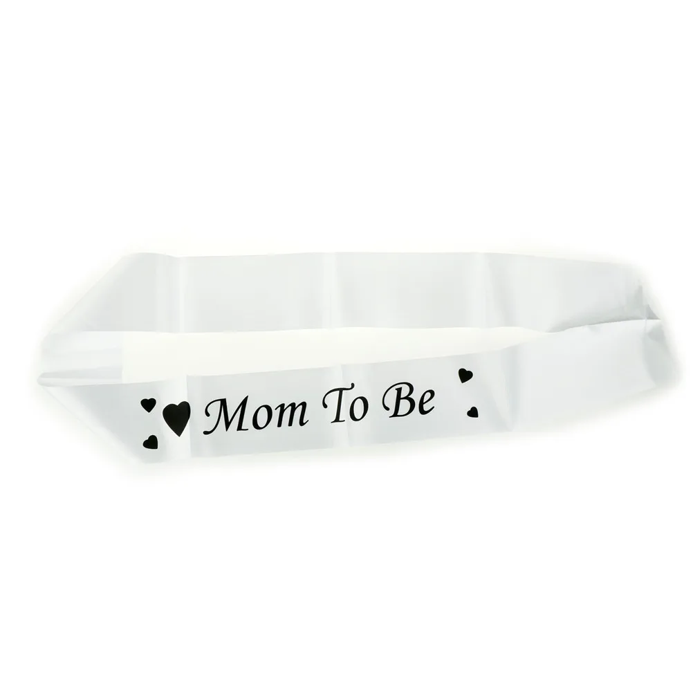 

Baby Shower Satin Ribbon Mom To Be Sashes With Love Heart Pink Shoulder Strap Mother's Day Party Decoratives Christmas Gift