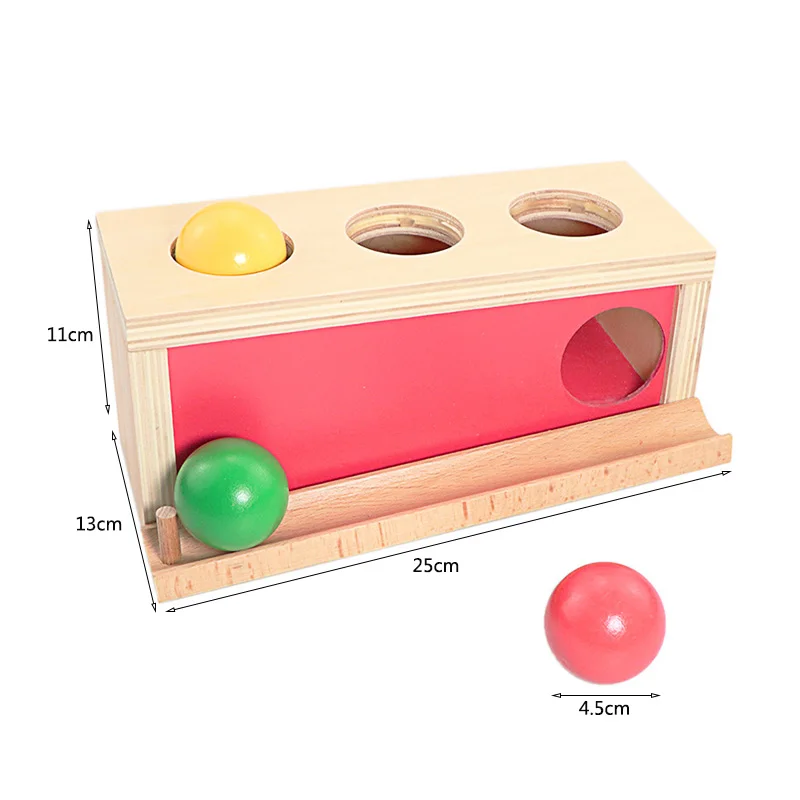 

Infant Toddler Tri-Colored Knocking Ball Box Press Ball Toys for Children Box Hand-eye Coordination Training