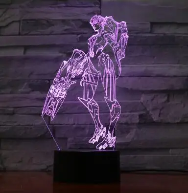 Model 10 Игра Overwatch D. Va Хана Сонг детский ночник светодиодный сенсорный датчик украшения спальни свет подарок на праздник OW 3d ночник Dva прикроватная - Испускаемый цвет: Model 10
