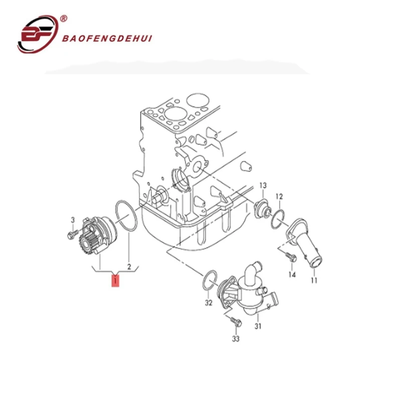 

Coolant Pump With Seal Ring 06B121011Q For Volkswagen Golg For Audi 1.6 2.0 FSI Car Assessories Water Pupm