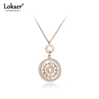 Ожерелье женское Lokaer, из нержавеющей стали, с цирконом класса ААА, с цифрами из розового золота, N19045