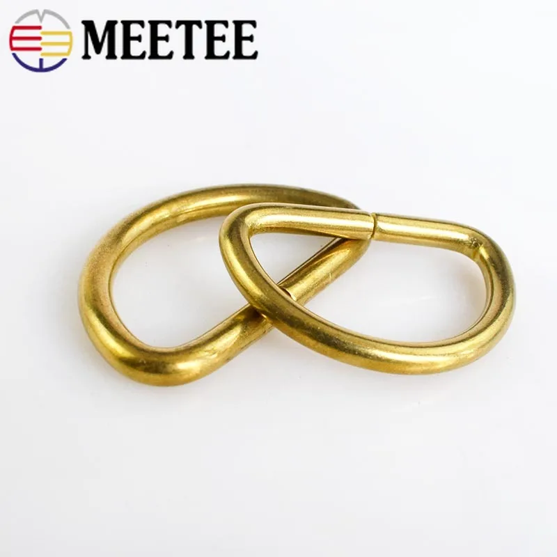 Meetee 10 шт. 38 мм латунное кольцо D пряжка медный ремень регулируемое пряжки DIY сумка