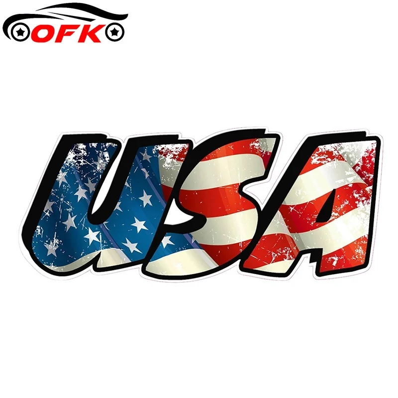 

Виниловая наклейка с американским флагом OFK, с надписью США, забавные автомобильные наклейки, наклейка для автомобиля, грузовика, окна, бамп...