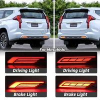 2pcs led rear bumper light for mitsubishi pajero montero sport 2019 2020 tail brake warning reflector fog lamp car accessories