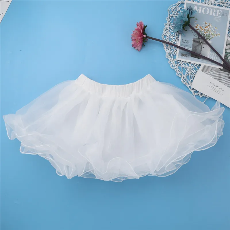 

Flower Girls Dress Underskirt White Kids Girls 3 Layers Organza Petticoat Crinoline Slip Wedding Petticoats Ballet Skirts Tutu