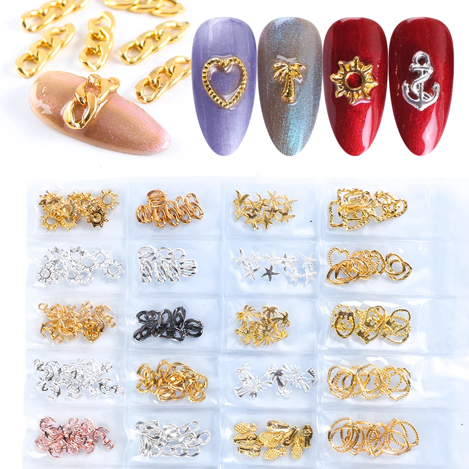 1 упаковка Золото Серебро 3D сплав для дизайна ногтей декоративные заклепки