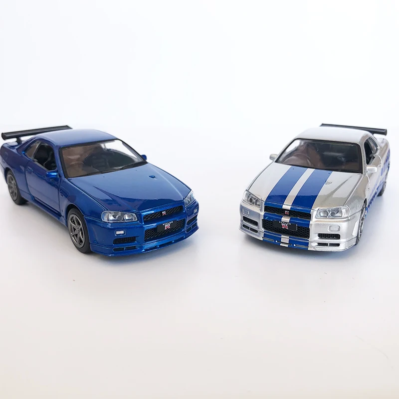 

1:36 Alloy Skyline R34 Car Model Metal Die Cast Sports Vehicle Pull Back Toy Car For Collection Kids Gift