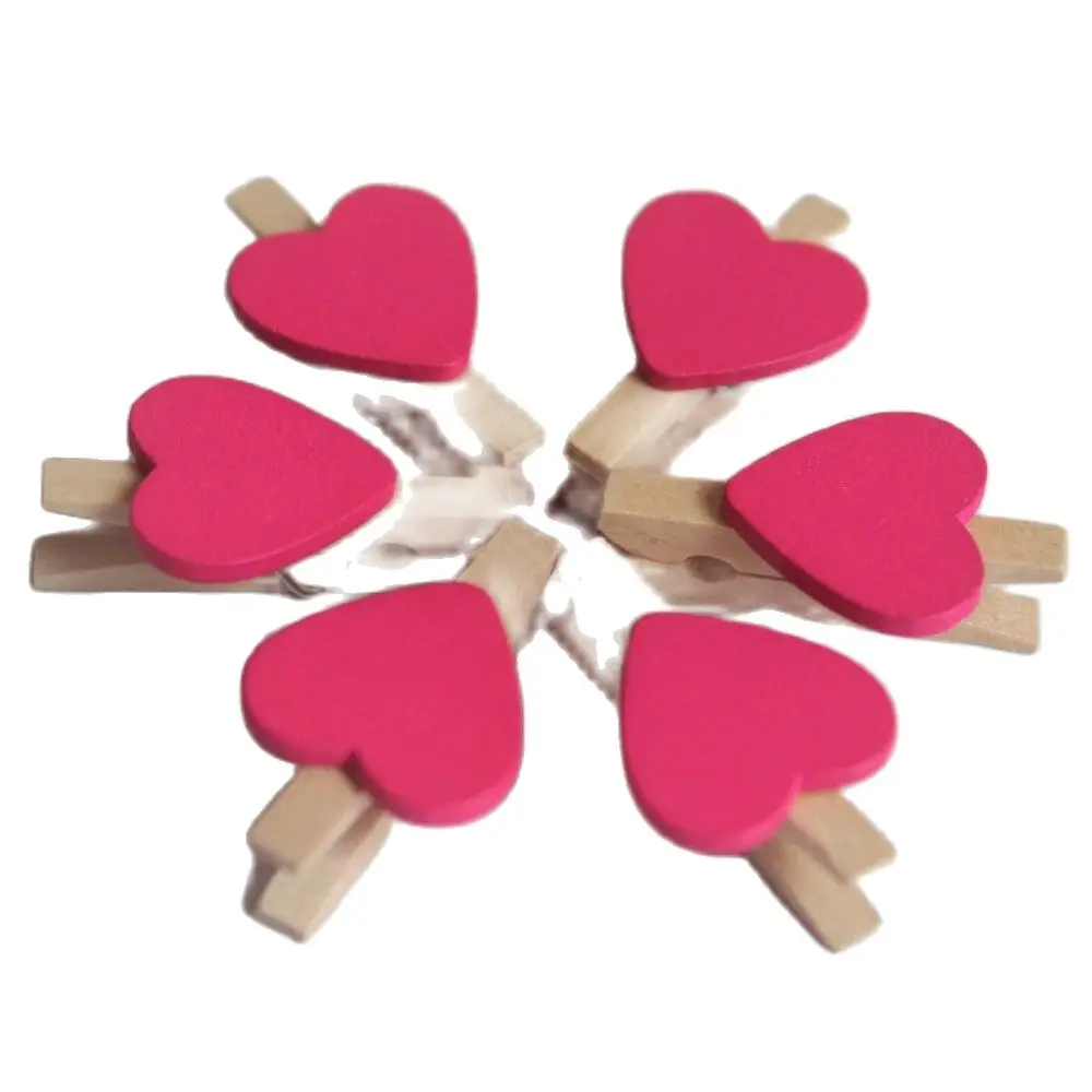 X1000 оптовая продажа деревянных ручной работы бумажных фотозажимов с сердечками