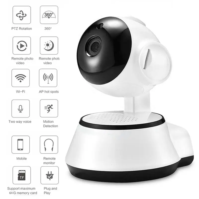 

IP-камера Q6, Wi-Fi, 720P, цифровой зум, датчик обнаружения человека