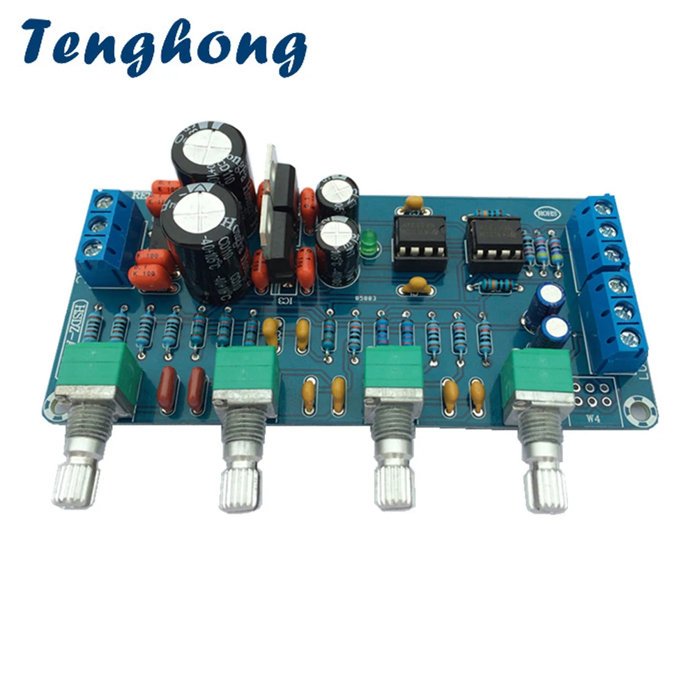 

Tenghong NE5532 Preamplifier Audio Board Dual AC9-17V Treble Midrange Bass Audio Tone Dual Op Amp Preamp HIFI Volume Tone Board