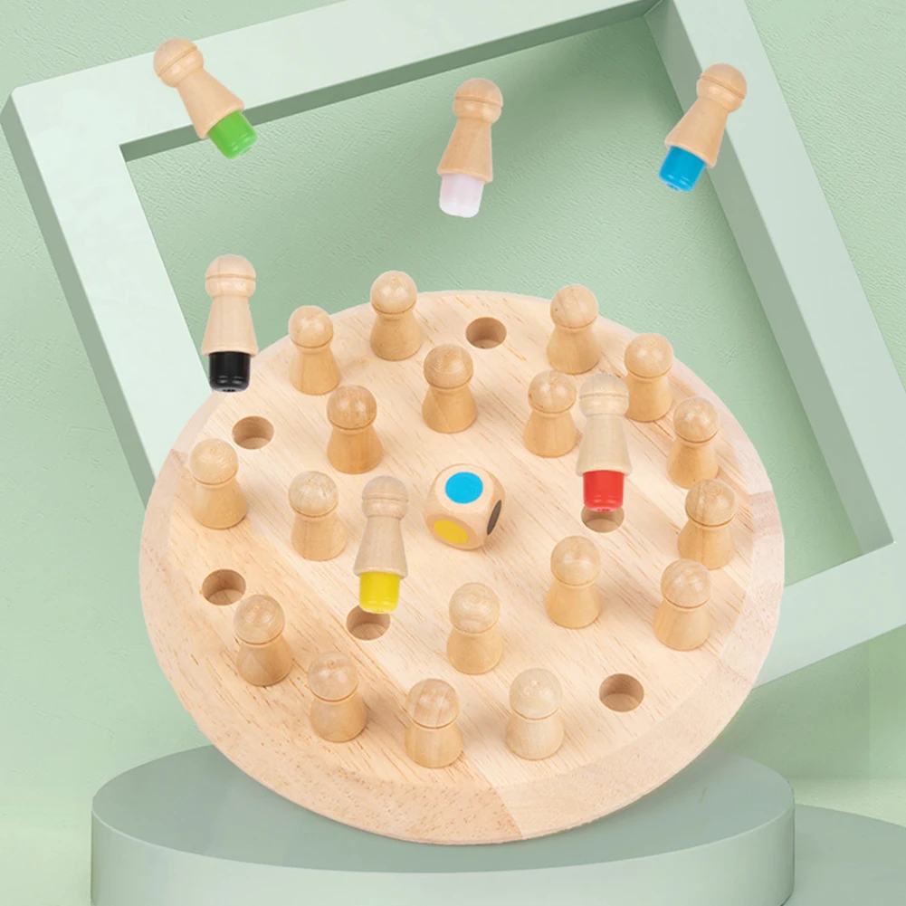 

Kids 3D Puzzle Wooden Round Memory Chess Montessori Puzzle Wooden Round Memory Chess Cognitive Tabletop Board Game Gift Toys