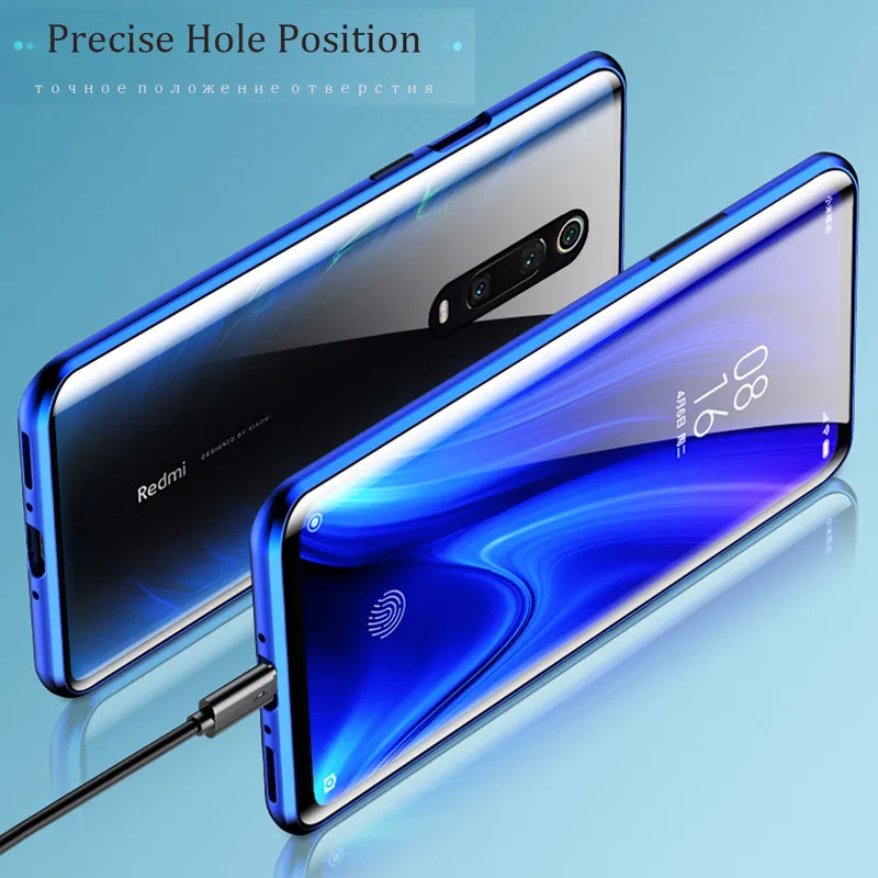 Магнитное поглощение двухстороннее Защитное стекло для Xiaomi mi 9T 9TPro задняя