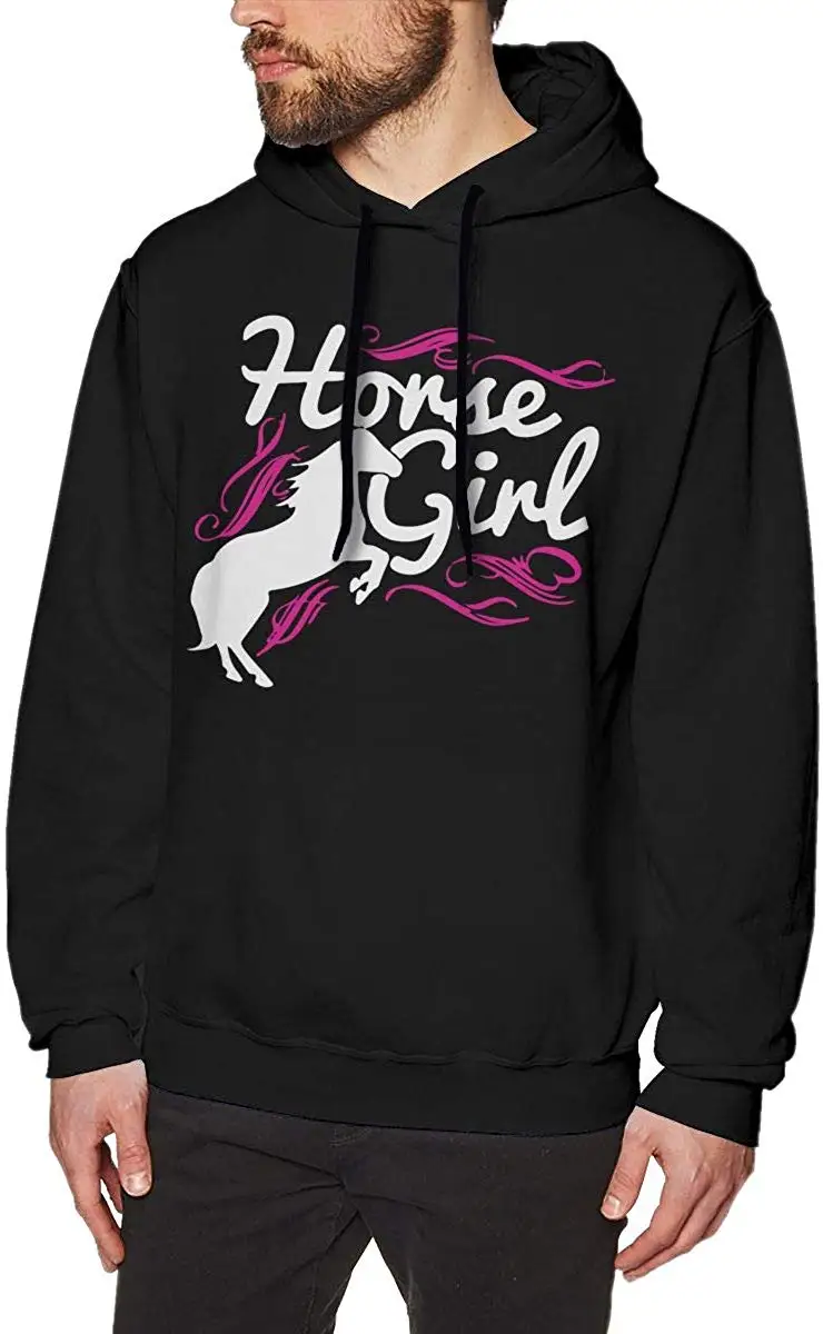 Унисекс Мужская лошадь девушка Базовая толстовка с капюшоном толстовки свитер