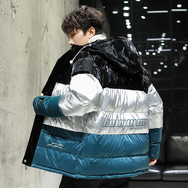 New down jacket couple short winter fashion trend 90% white duck down handsome versatile couple bread hooded coat hig quality