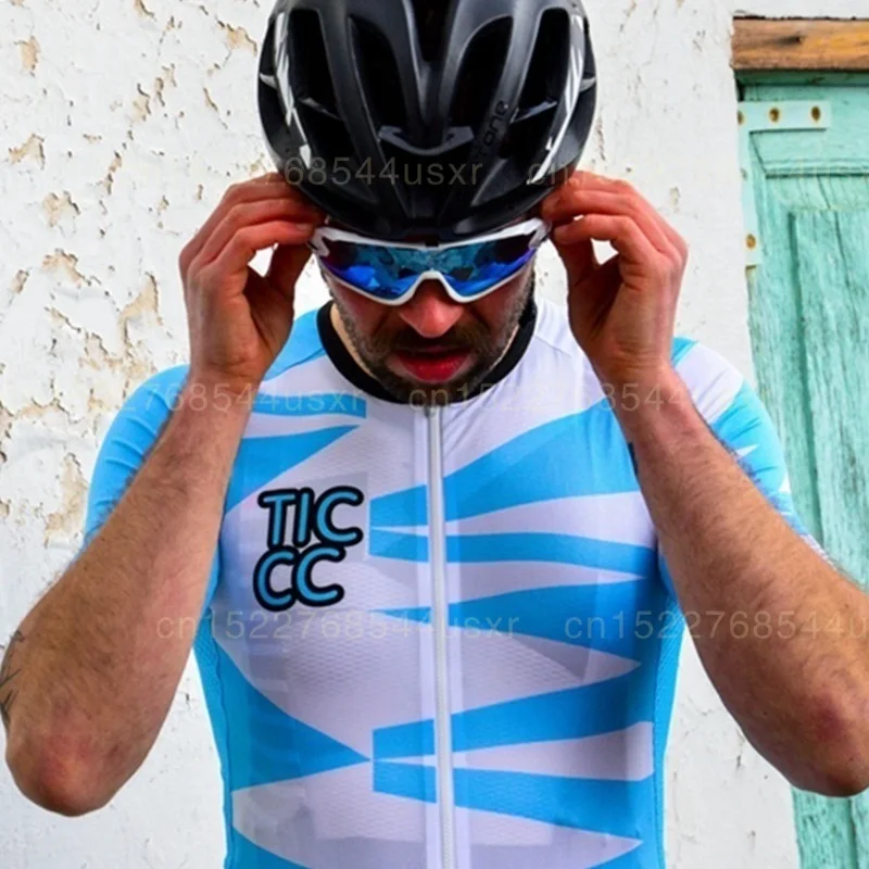 Мужская синяя и розовая велосипедная футболка с рукавом для езды на велосипеде