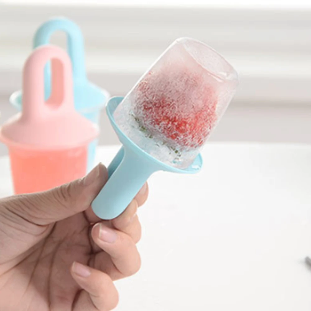 

3 Pcs Plastic Mini Ice Pops Mold Ice Cream Ball Lolly Maker Diy Popsicle Molds Die Ice Making Box With Ring-Mounted Handle
