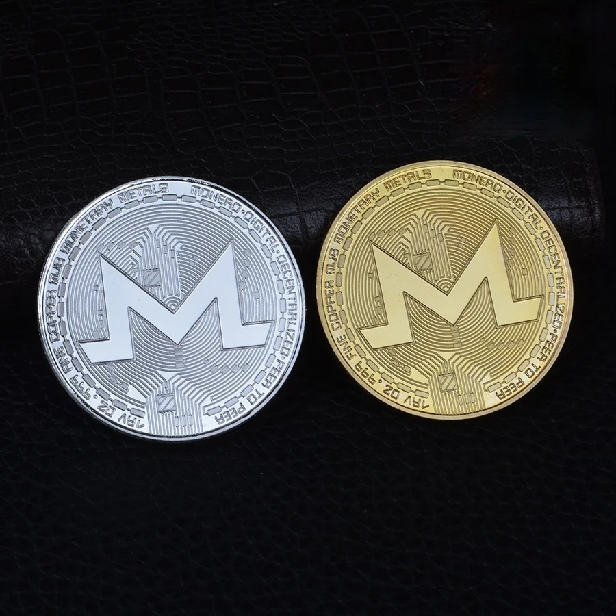 

Monero Commemorative Coins XMR Virtual Currency Collection Badge Gold and Silver Plated Crafts Souvenir Gift
