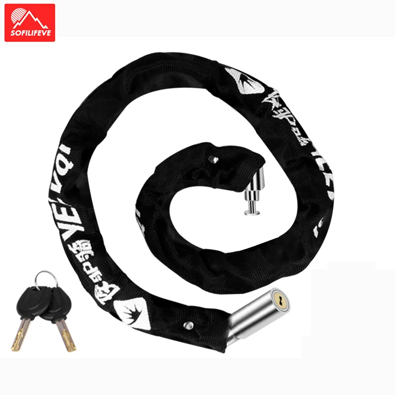 Bike Chain Lock Security Anti-Theft with Keys long for Motorcycle Bicycle lock padlock | Спорт и развлечения