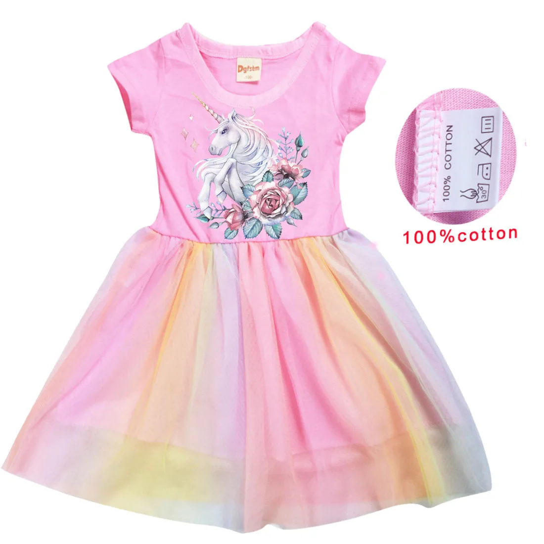 Детское платье с единорогом радужные свадебные костюмы для девочек платья