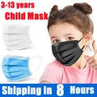 Одноразовые Детские маски 10-200 шт., медицинская Нетканая маска для лица, 3-слойная маска с фильтром, Пылезащитная детская маска