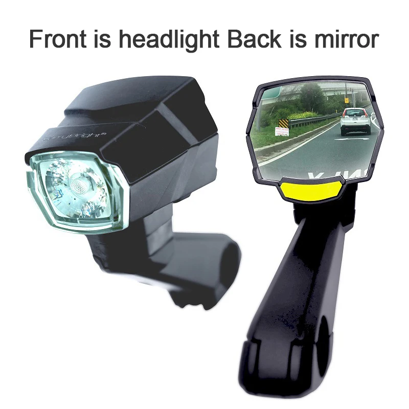 2pcs Rear View Mirror Headlight for Bicycle Electric Vehicle Scooter Front Lights USB Rechargeable LED Light Bike Accessories | Спорт и