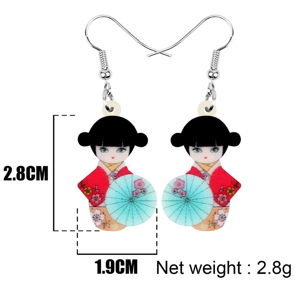 Акриловое японское кимоно Bonsny кукла зонтик ювелирные изделия для женщин и