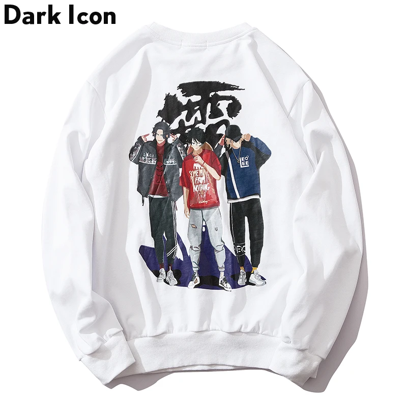 Мужская толстовка из махровой ткани с принтом темных икон пуловер хип-хоп