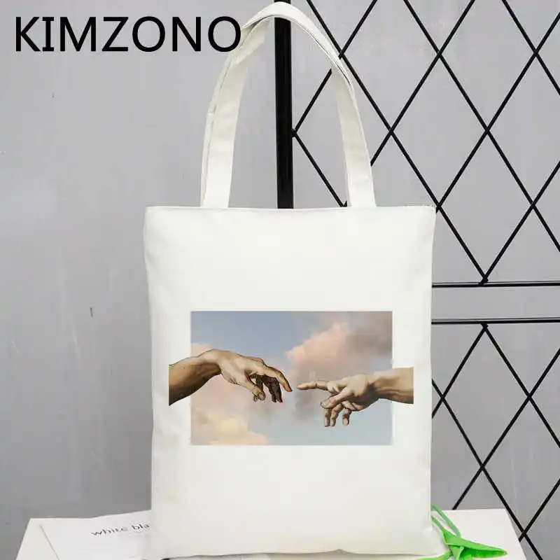 

Michelangelo shopping bag canvas bolso grocery cotton bolsa tote bag bolsas reutilizables reciclaje fabric grab