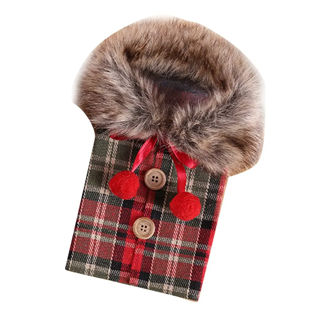 

New Christmas Decorations European And American Wine Bottle Sets Butterfly Knot Linen Wine Bottle Sets Festival Decorative Props