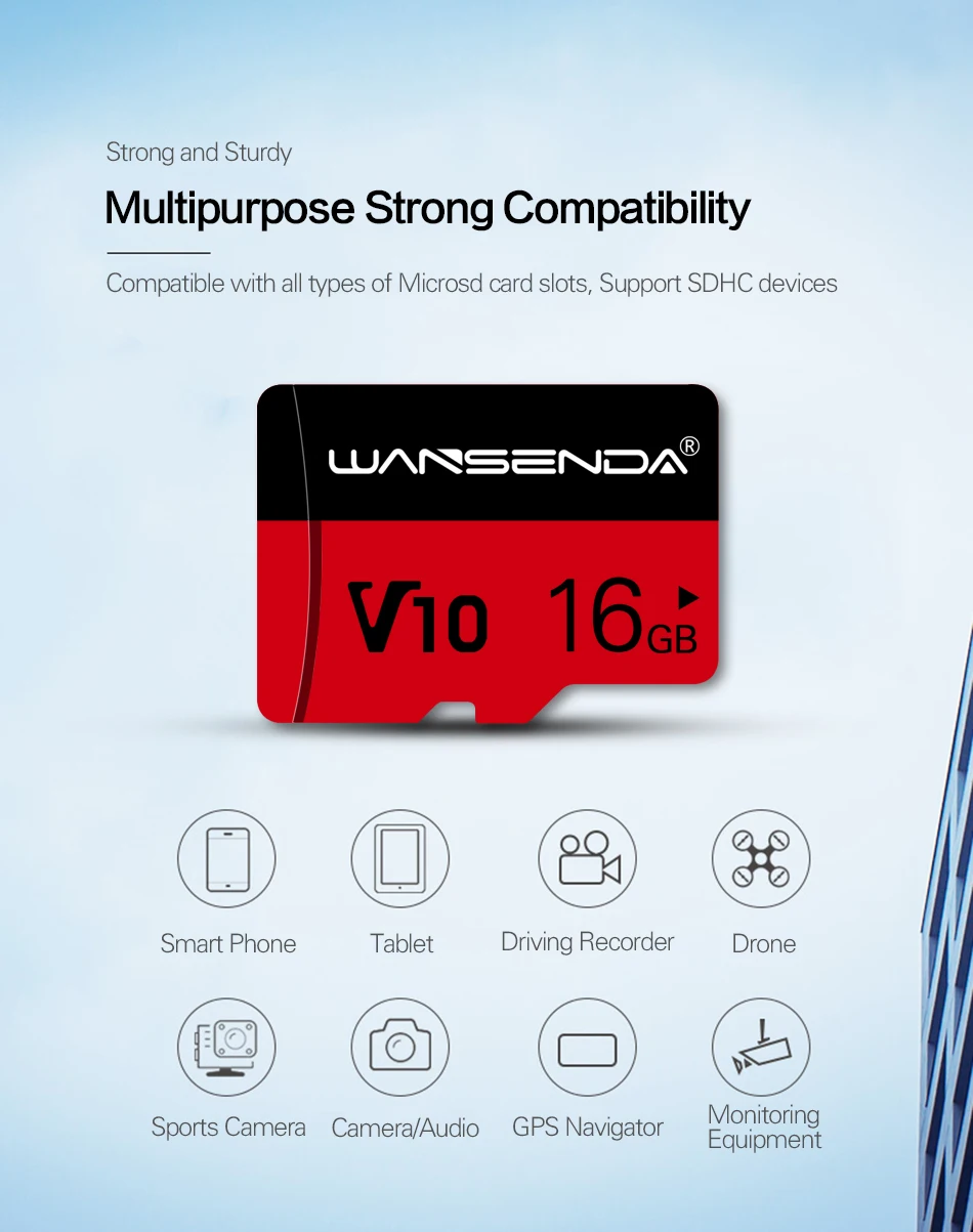 WANSENDA новая карта Micro-sd, 4 ГБ, 8 ГБ, 16 ГБ, 32 ГБ, 64 ГБ, 128 ГБ, 256 ГБ, карта памяти, tf-карта с бесплатным адаптером для смартфонов/планшетов