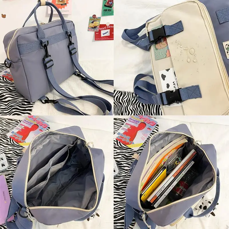 

Lovely Multifunctional Backpack Female Small Schoolbag Badge Women Backpacks Teenage Girl Buckle Portable Travel Bag