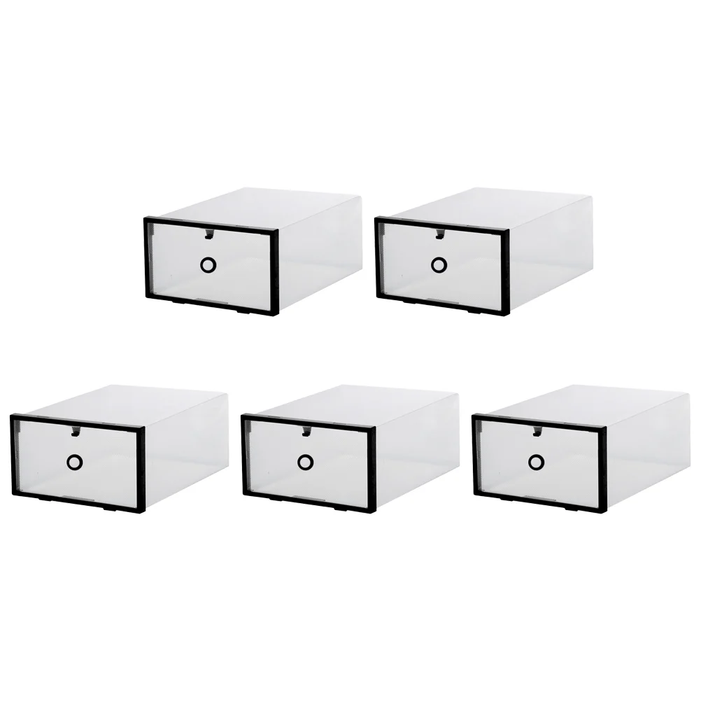 

5 шт. коробка для обуви, утолщенная Экологически чистая пластиковая коробка для хранения обуви, прозрачная Штабелируемая корзина для хранен...