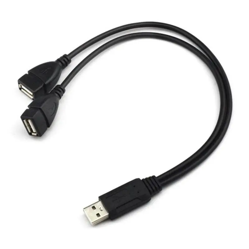 

USB 2.0 male to 2 Dual USB Female Data Hub Power Adapter USB Cable Cord Charging Power Extension Cable Splitter V3D5