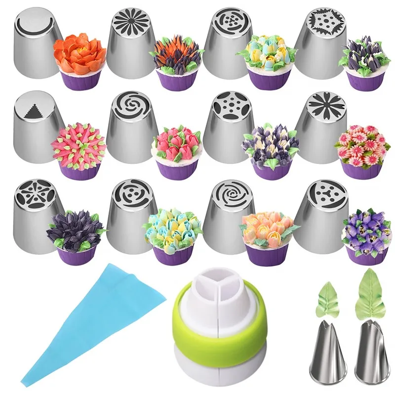 Russian Tulip Icing Piping Tips Nozzles Stainless Steel Flower Cream Pastry Leaf Bag Cupcake Cake Decorating Tools | Дом и сад