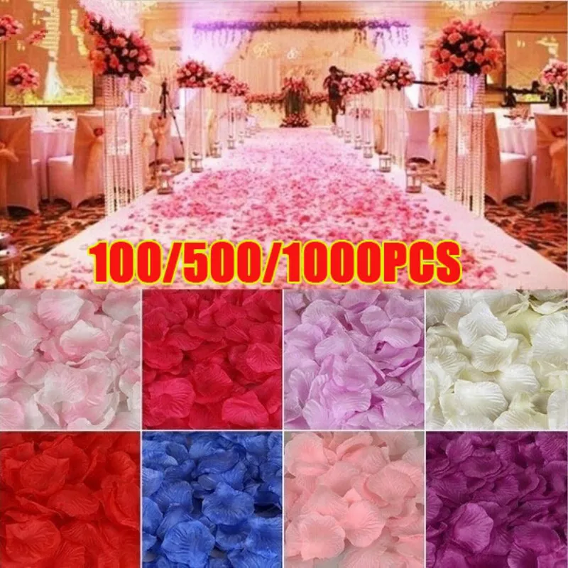 

100/500/1000pcs Colorful Love Romantic Warm Silk Rose Artificial Petals Wedding Party Flower Favors Decoration Roses Supplies