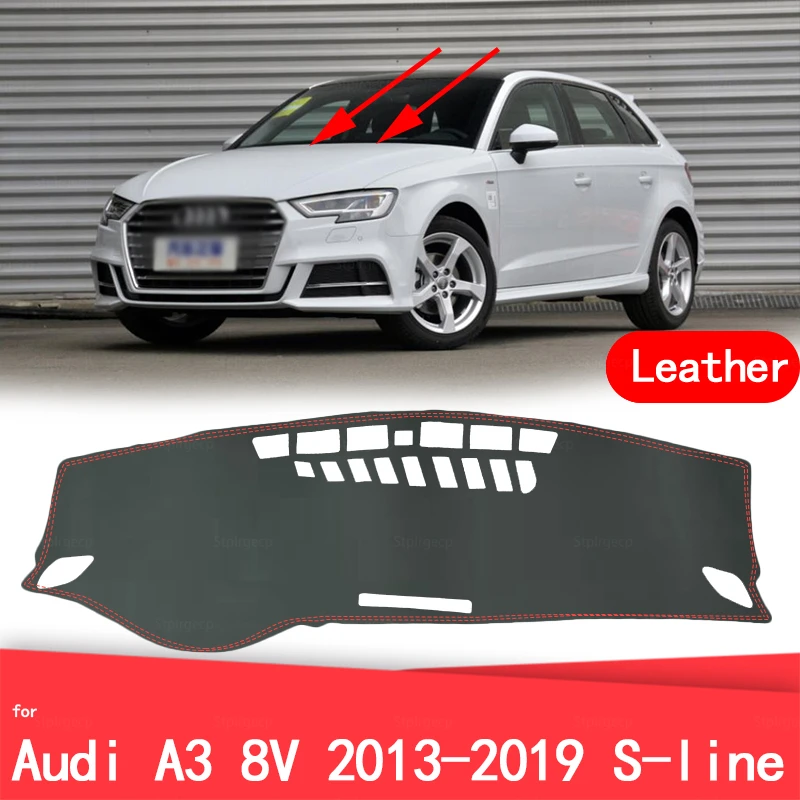 

for Audi A3 8V 2013-2019 S-line Leather Car Dashmat Dashboard Cover Dash Mat Accessories Left Right Drive