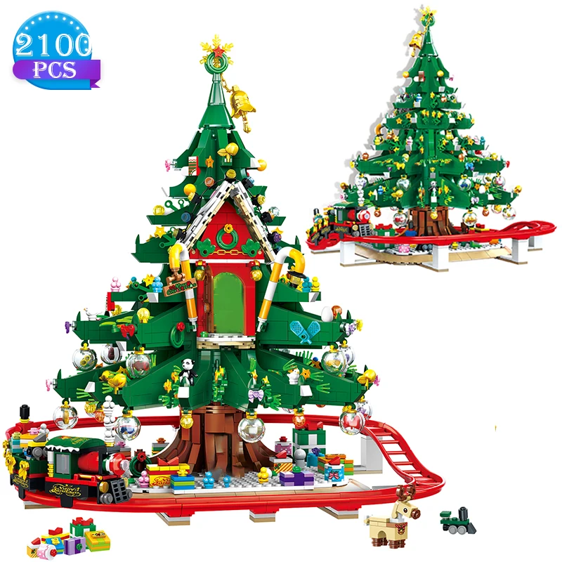 

Technical Ideas Expert Christmas Tree House Building Blocks Diy Santa Claus Assembly Bricks Children Set Toys Gifts for Friends