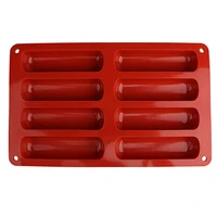 upors 8 form eclair mold non stick hot dog sausage classic collection shape silicone baking mold baking tools for cakes
