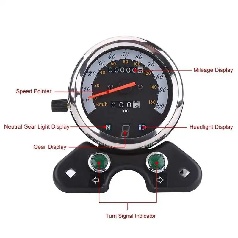 12 В постоянного тока прибор для мотоцикла двойной одометр тахометр спидометр